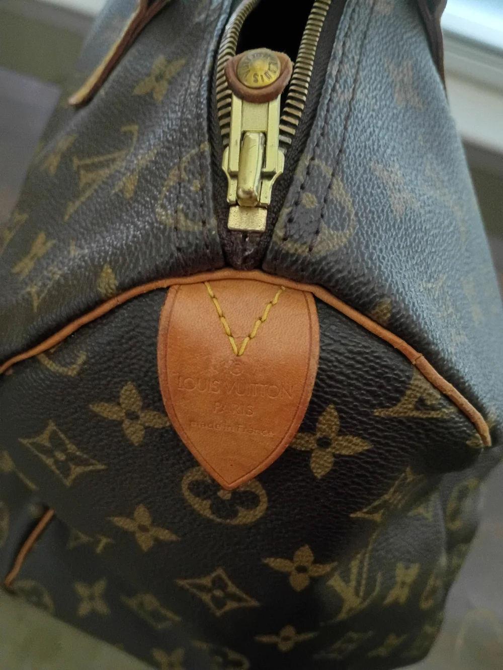 Louis Vuitton Monogram Duffel Bag with Tan Handles